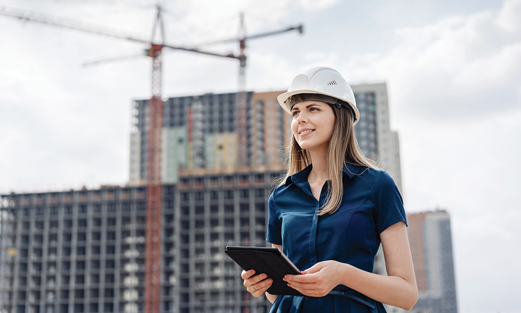 construction manager in hard hat